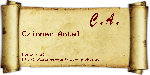 Czinner Antal névjegykártya